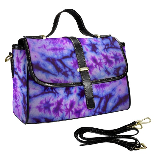 vintage tie dye in shades of purple and blue