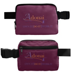 Adonai Belt Bag Burgundy Belt Bag (Model 1744)