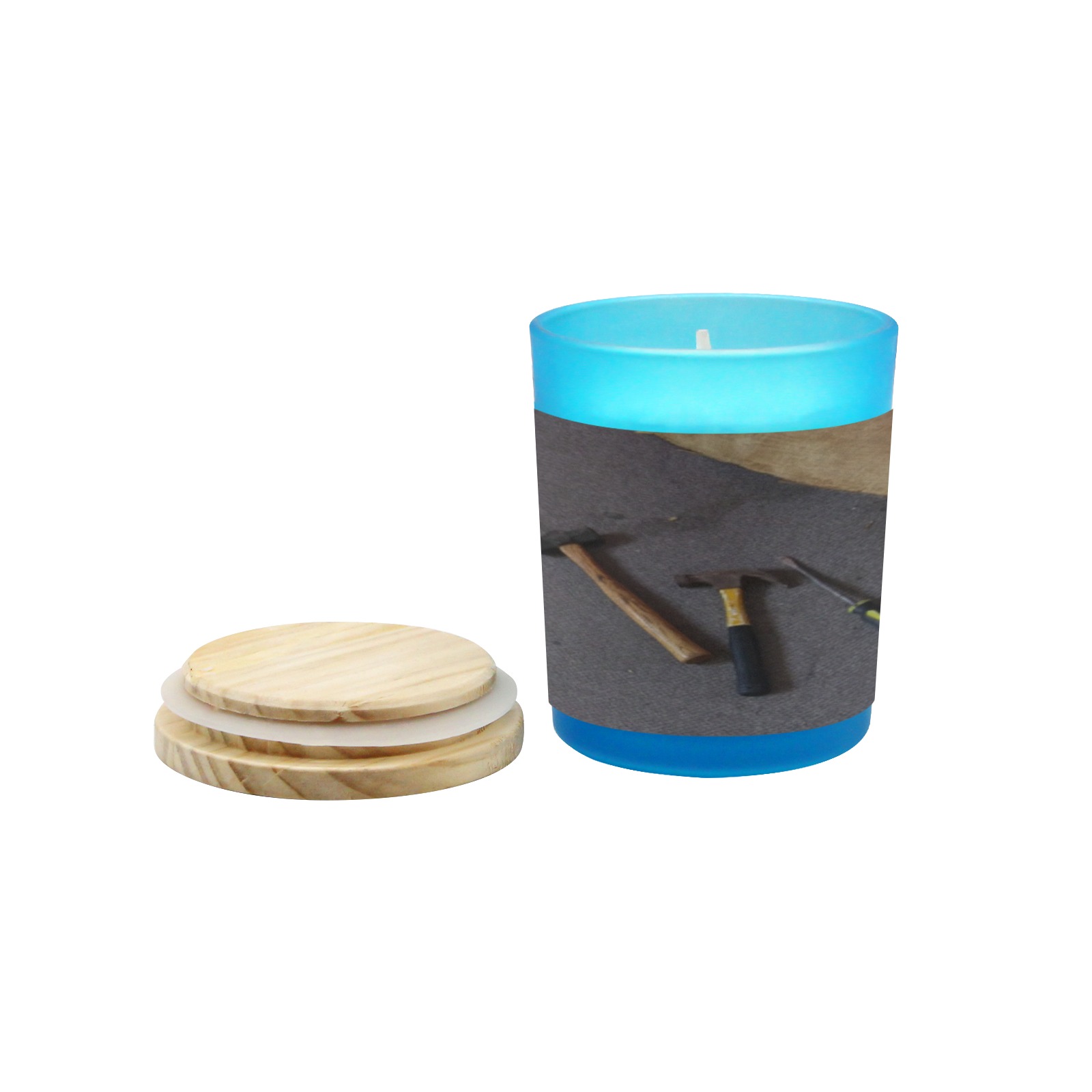 My DIY project in WV Blue Glass Candle Cup (Wood Sage & Sea Salt)