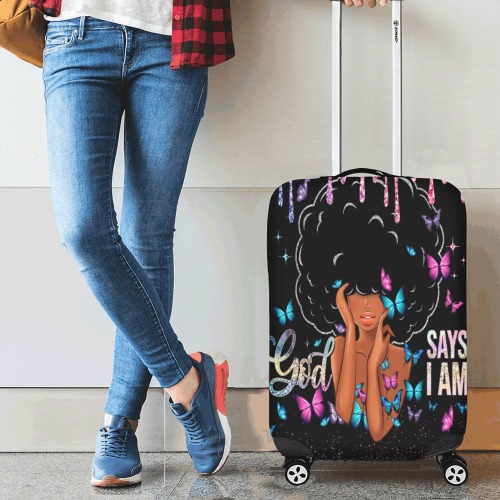 GOD SAYS I AM Luggage Cover/Small 18"-21"