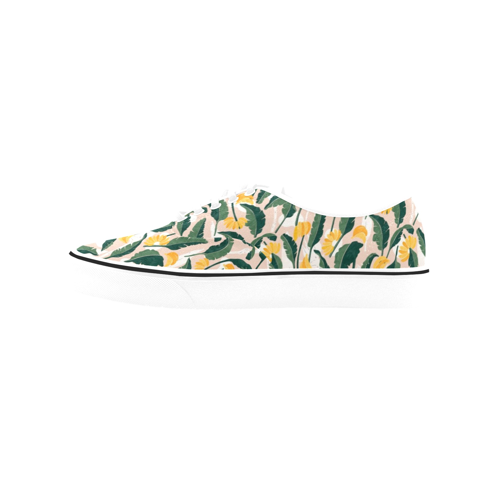 More banana leaves 98 Classic Women's Canvas Low Top Shoes (Model E001-4)