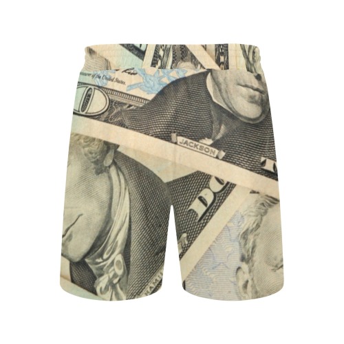 US PAPER CURRENCY Men's Mid-Length Casual Shorts (Model L50)