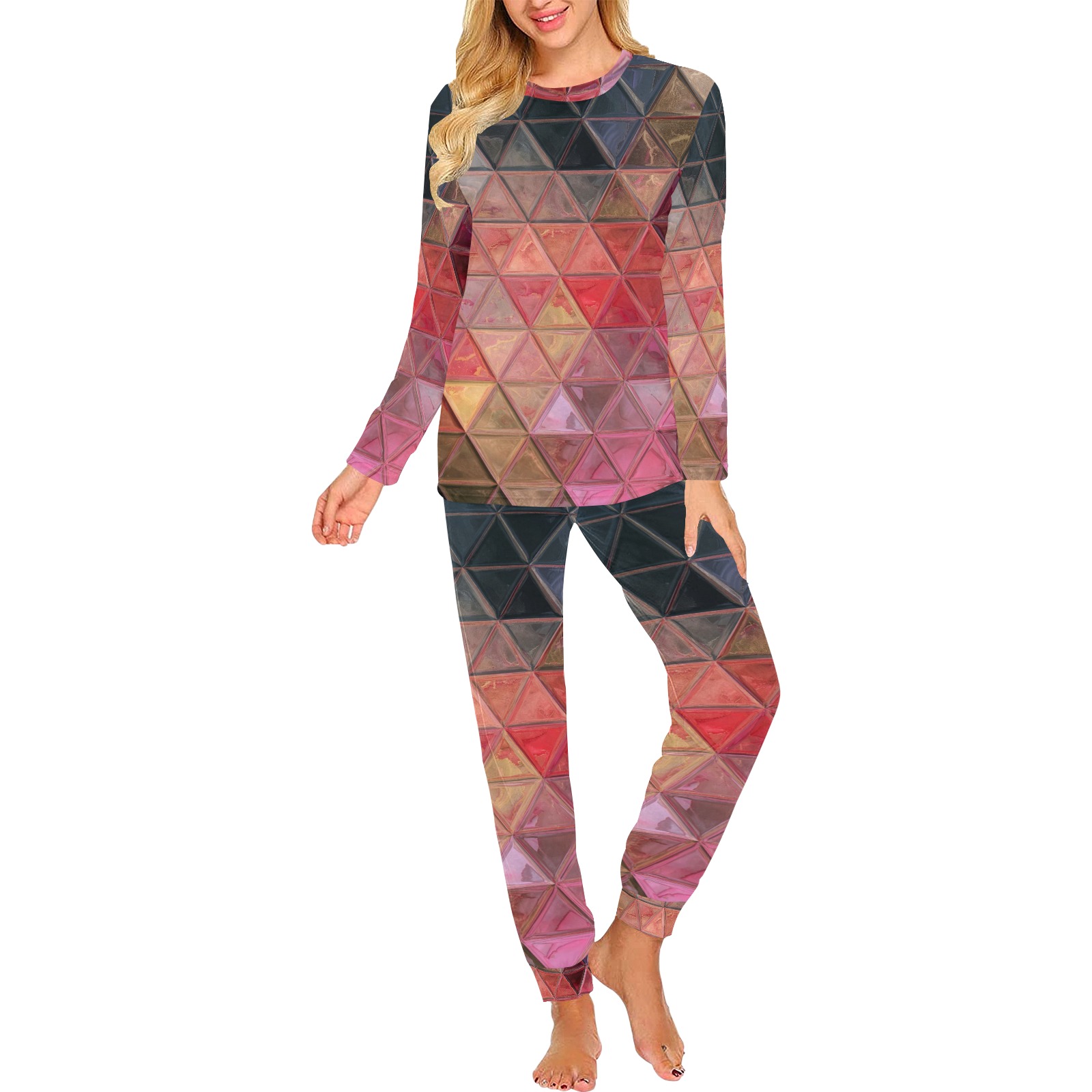 mosaic triangle 3 Women's All Over Print Pajama Set