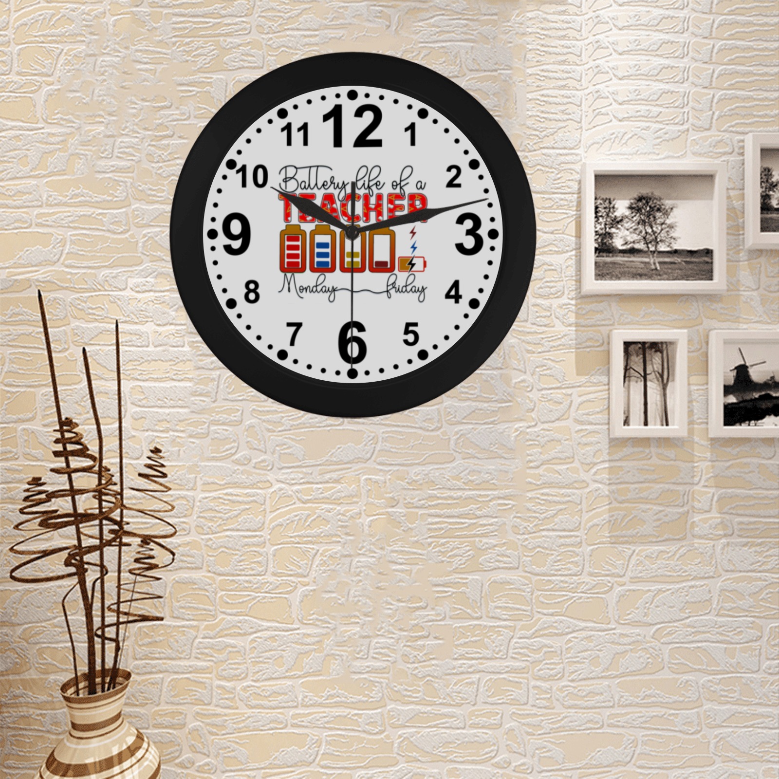 Battery Life Of A Teacher Circular Plastic Wall clock