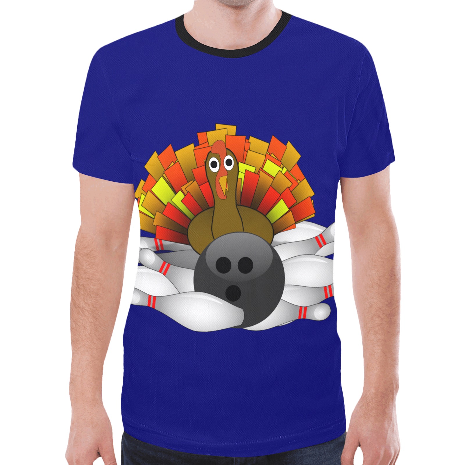 Three Strikes Turkey Bowling New All Over Print T-shirt for Men (Model T45)