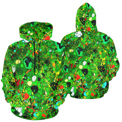 Green Abstract Art 409 All Over Print Hoodie for Men (USA Size) (Model H13)