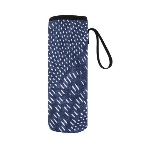 Waves brushes blue 01 Neoprene Water Bottle Pouch/Large
