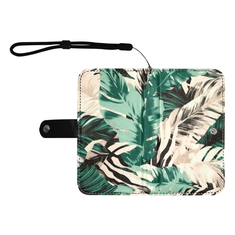 Lush wild abstract jungle-374 Flip Leather Purse for Mobile Phone/Large (Model 1703)