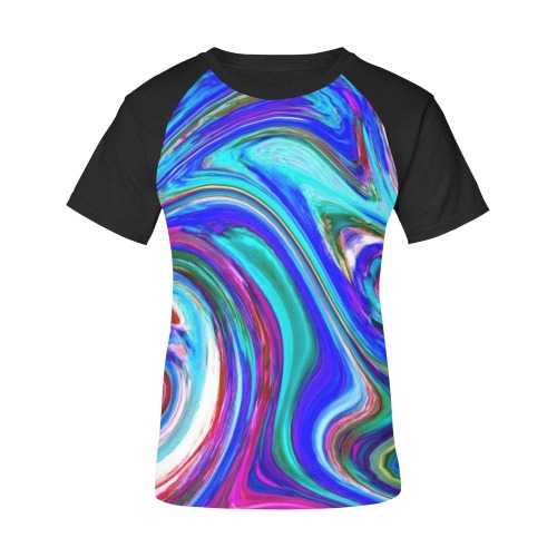 Colorful Abstract Women's Raglan T-Shirt/Front Printing (Model T62)