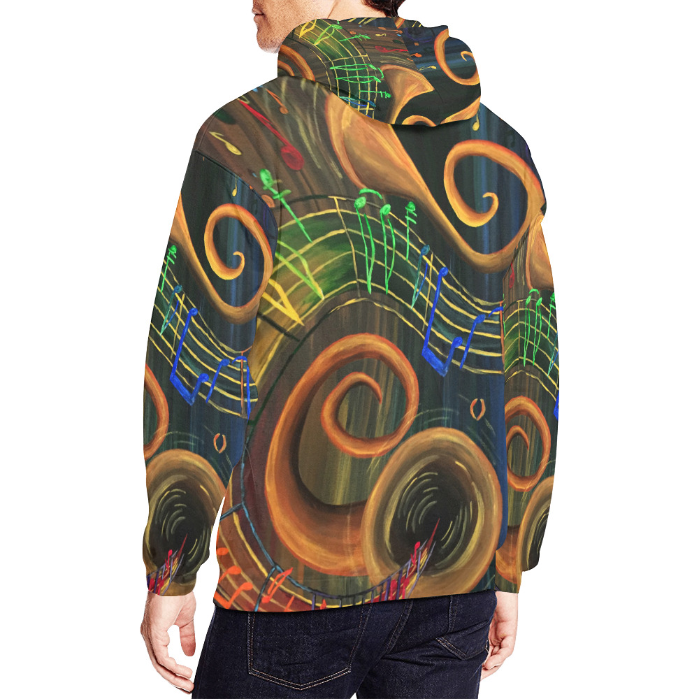 The ART of Music All Over Print Hoodie for Men (USA Size) (Model H13)