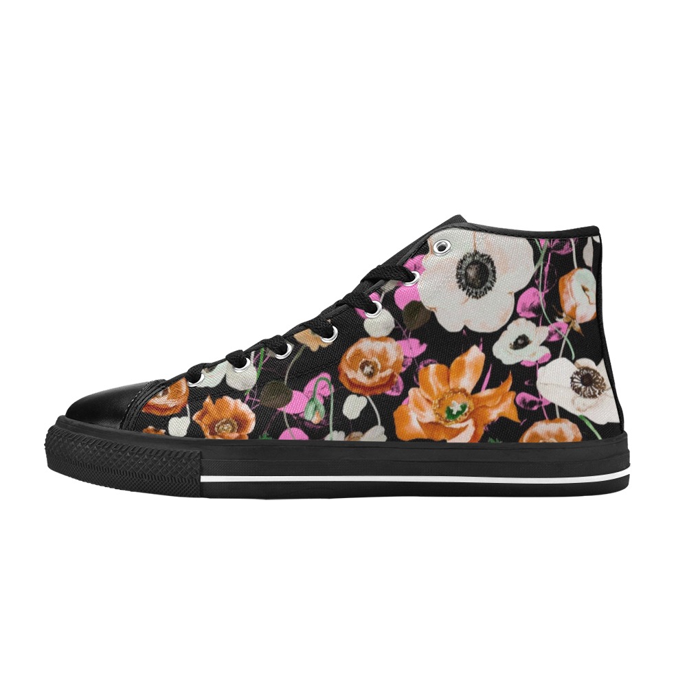 Modern abstract wild meadow 32FD Women's Classic High Top Canvas Shoes (Model 017)