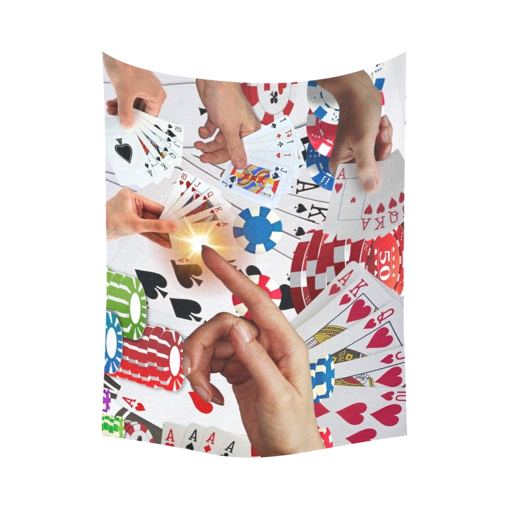 POKER NIGHT TOO Cotton Linen Wall Tapestry 80"x 60"