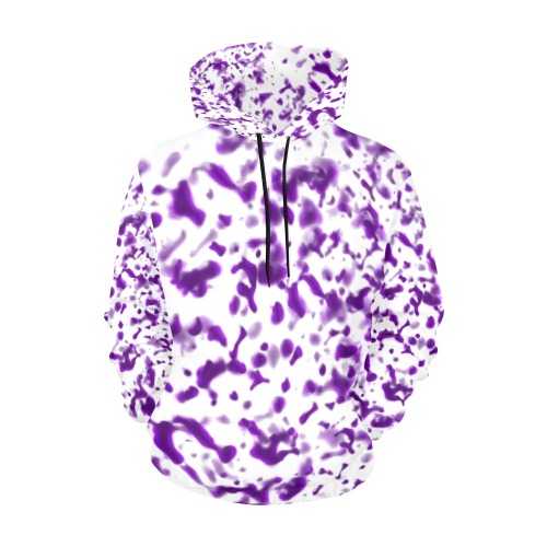 Paint Spatter Purple All Over Print Hoodie for Women (USA Size) (Model H13)