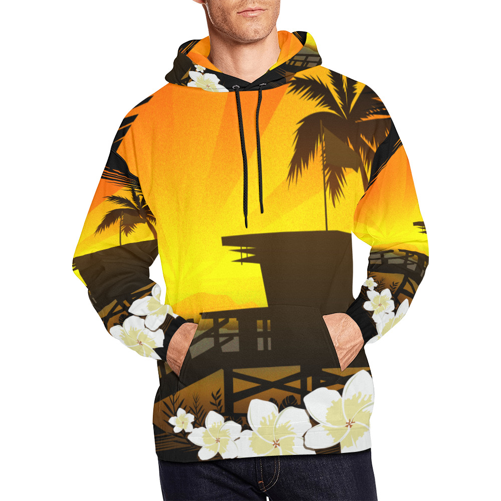 The Beach Life All Over Print Hoodie for Men (USA Size) (Model H13)