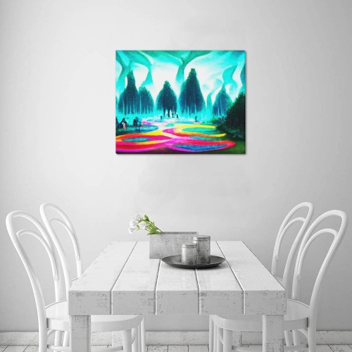 psychedelic forrest 4 Frame Canvas Print 20"x16"