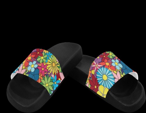 Hippy Flower Power Men's Slide Sandals (Model 057)