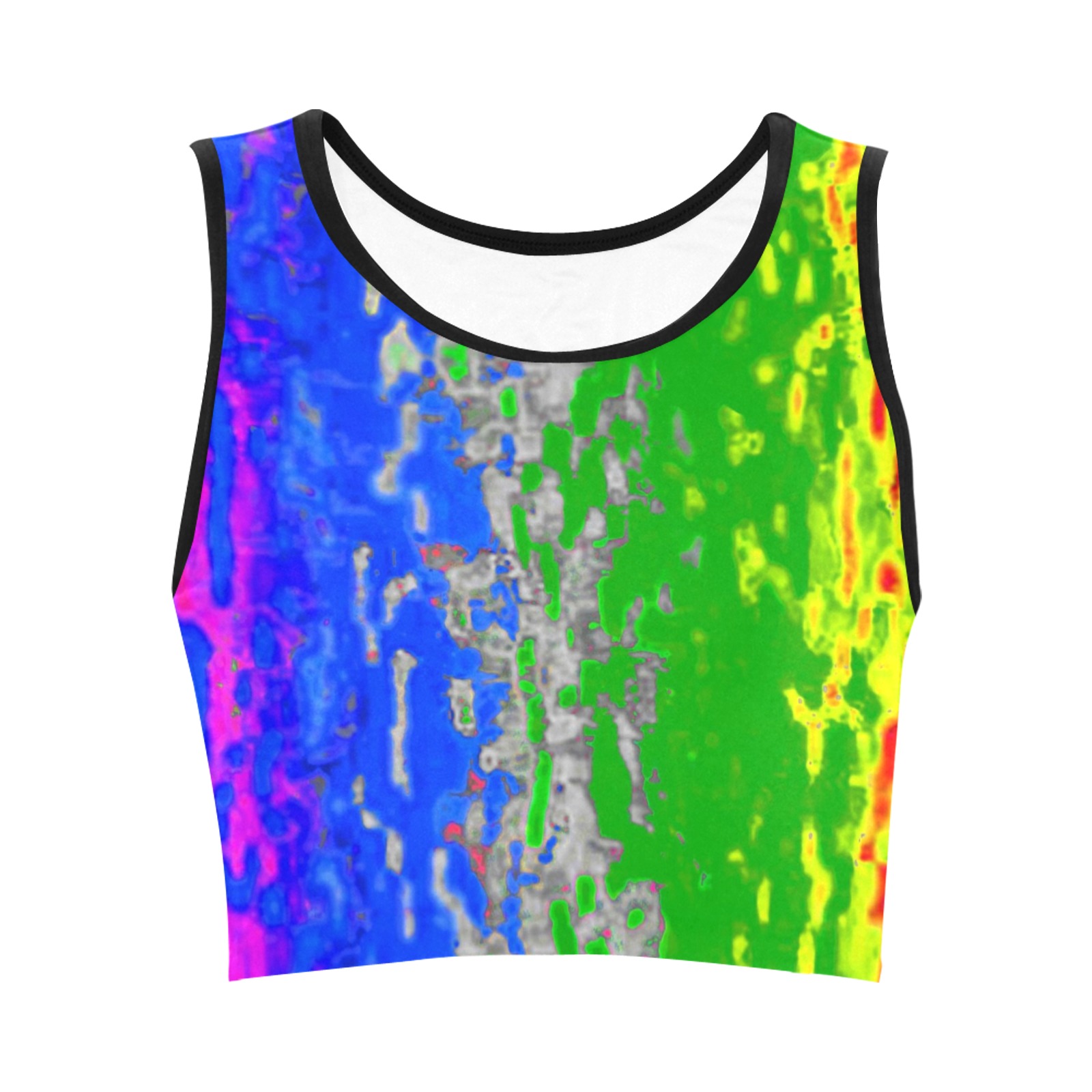 fractal Abstract small Women's Crop Top (Model T42)