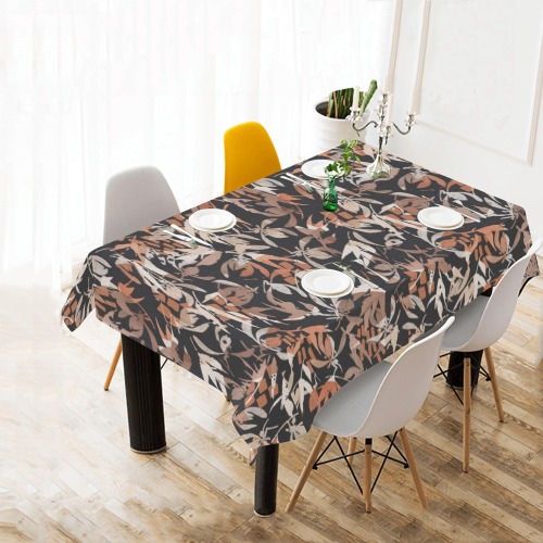 Dark abstract shapes nature-10 Cotton Linen Tablecloth 60" x 90"
