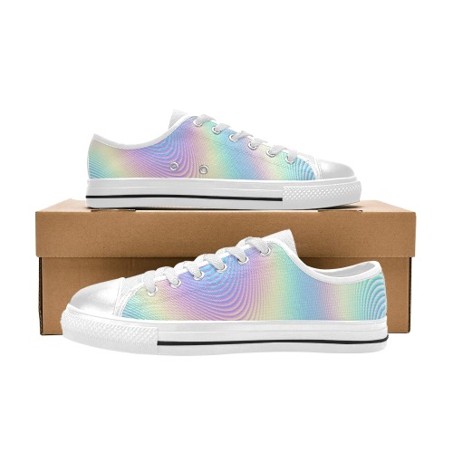 Holographic Rainbow Prints Women's Classic Canvas Shoes (Model 018)