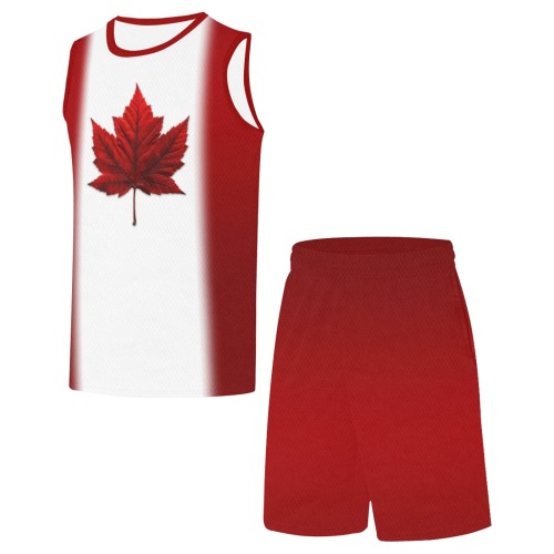 Canada Flag Basketball Team Uniforms Basketball Uniform with Pocket