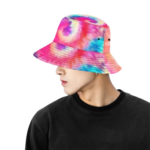sombrero pescador espiral rosa All Over Print Bucket Hat for Men