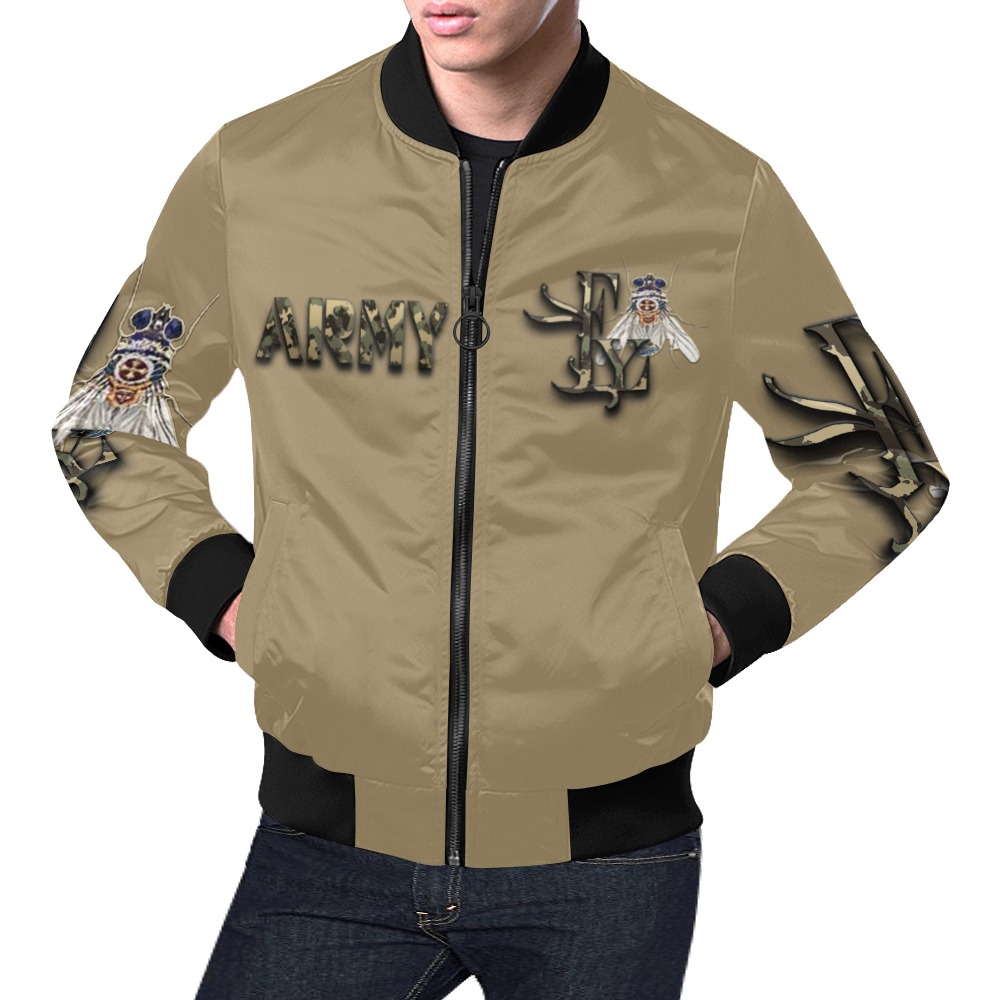 Army Collectable Fly All Over Print Bomber Jacket for Men (Model H19)