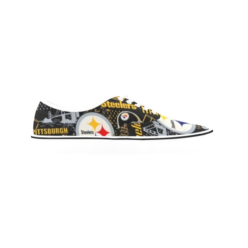 Steelers Classic Men's Canvas Low Top Shoes (Model E001-4)