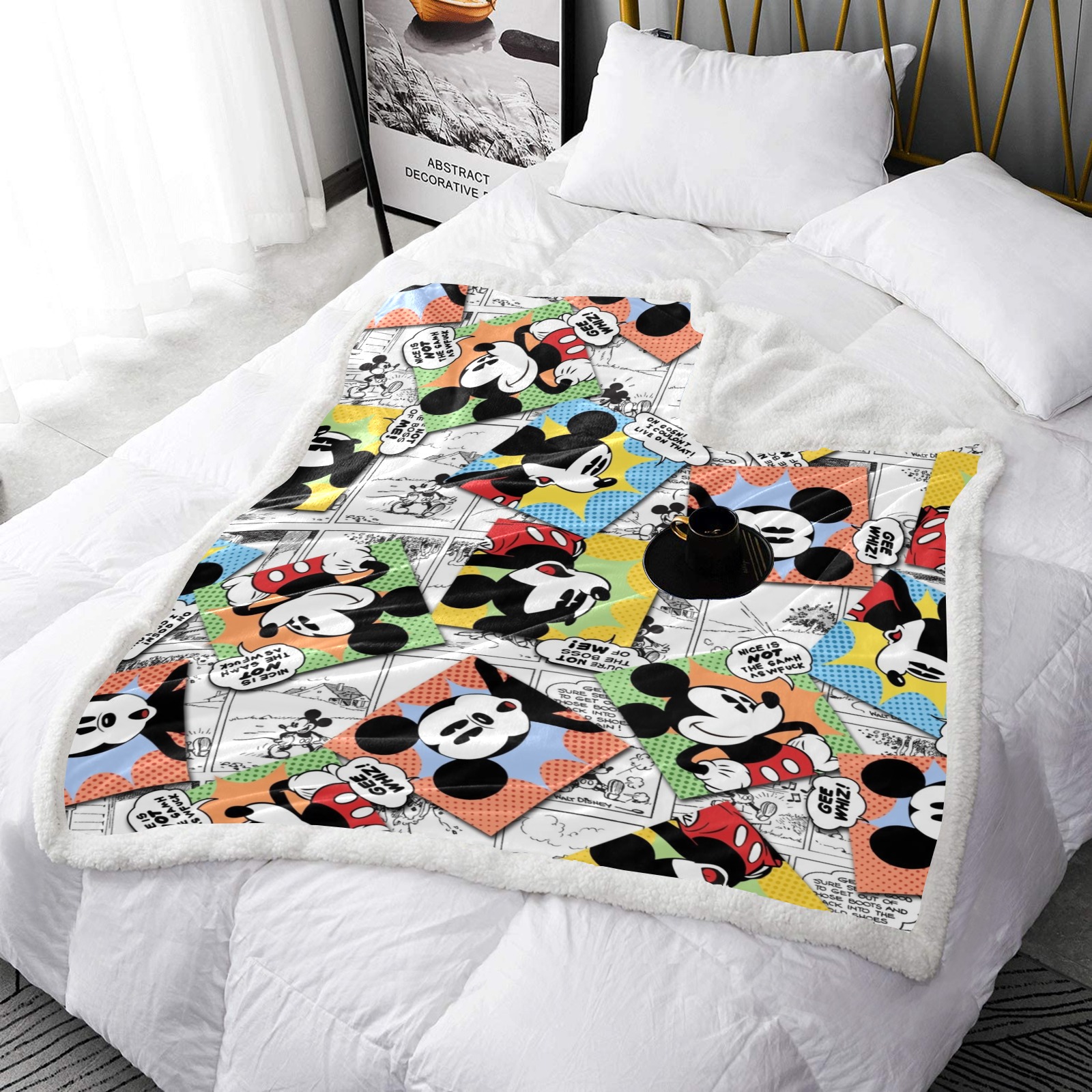 Mickey Mouse Double Layer Short Plush Blanket 50"x60" | ID: D6208424