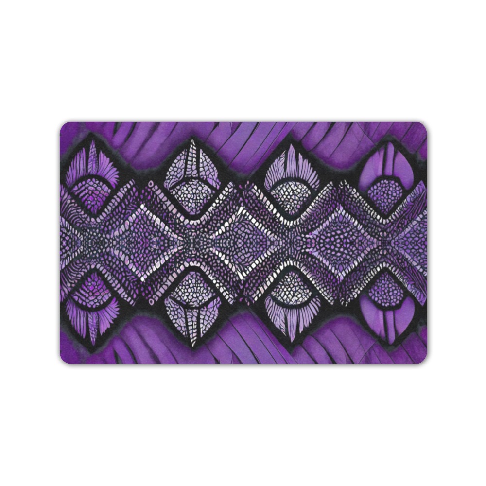 violet and white diamond's Doormat 24"x16" (Black Base)