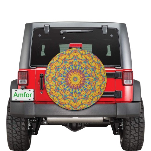 Vivid Colored Mandala 30 Inch Spare Tire Cover