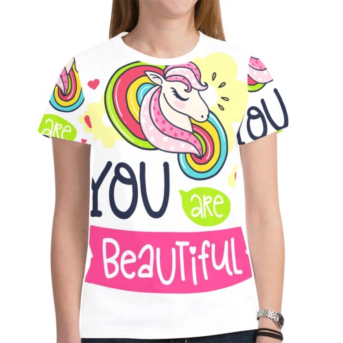 Beauty One New All Over Print T-shirt for Women (Model T45)