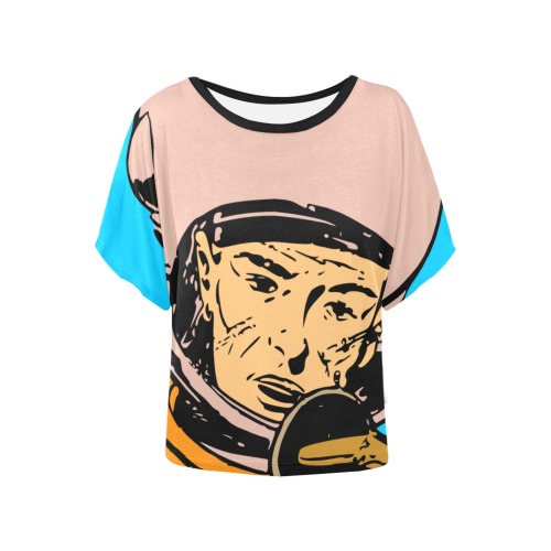 astronaut Women's Batwing-Sleeved Blouse T shirt (Model T44)