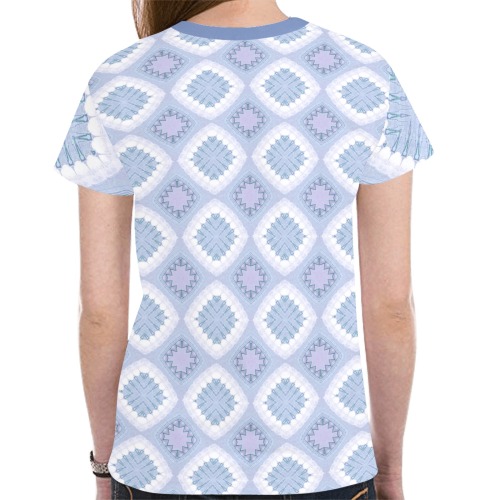 Spike Strip Blue (1367) New All Over Print T-shirt for Women (Model T45)