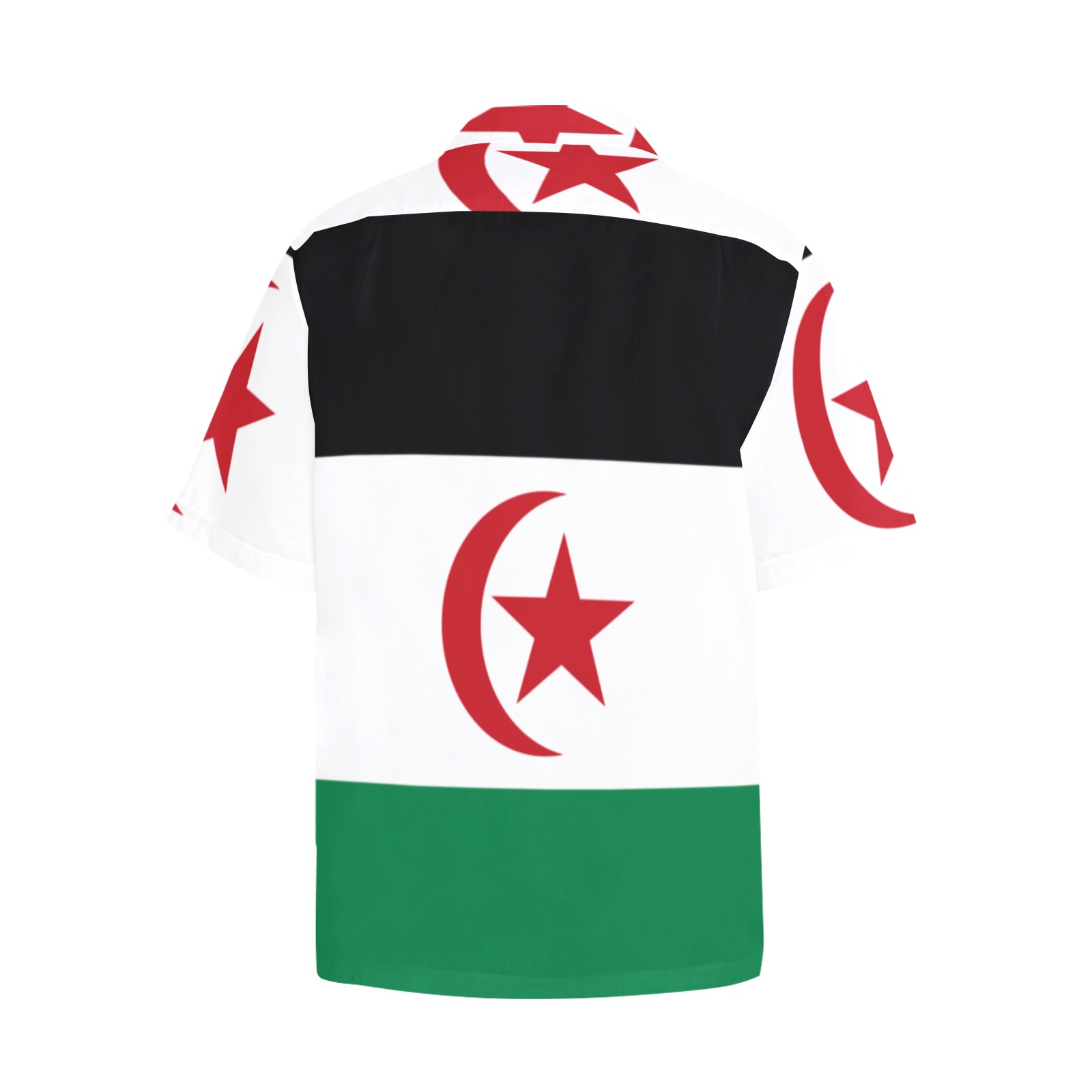 Flag_of_the_Sahrawi_Arab_Democratic_Republic.svg Hawaiian Shirt with Chest Pocket (Model T58)