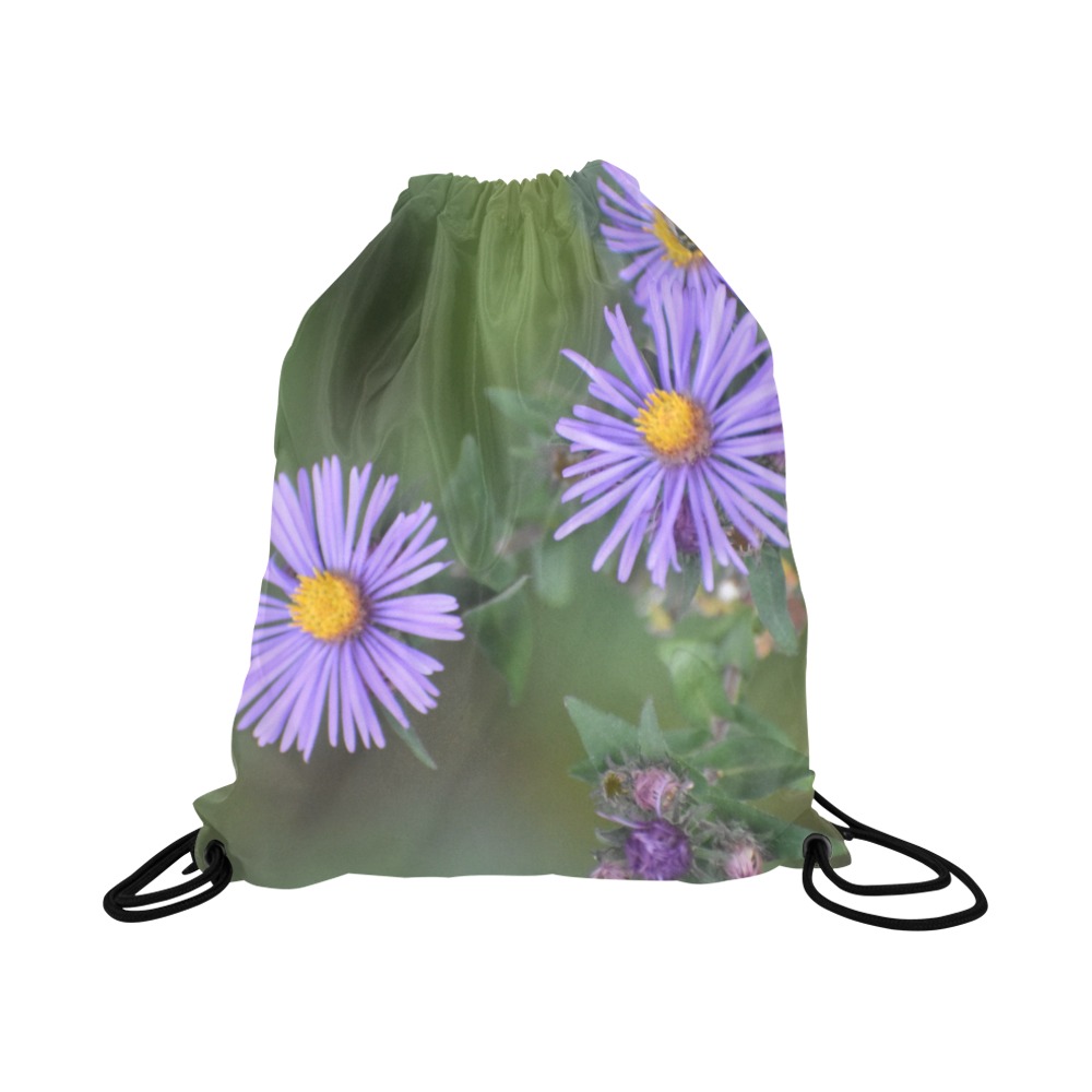 Purple Flowers #2 Large Drawstring Bag Model 1604 (Twin Sides)  16.5"(W) * 19.3"(H)