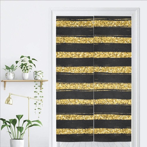 Black and Gold Door Curtain Door Curtain Tapestry