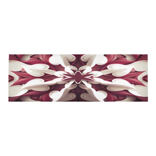 red and white floral pattern Area Rug 9'6''x3'3''
