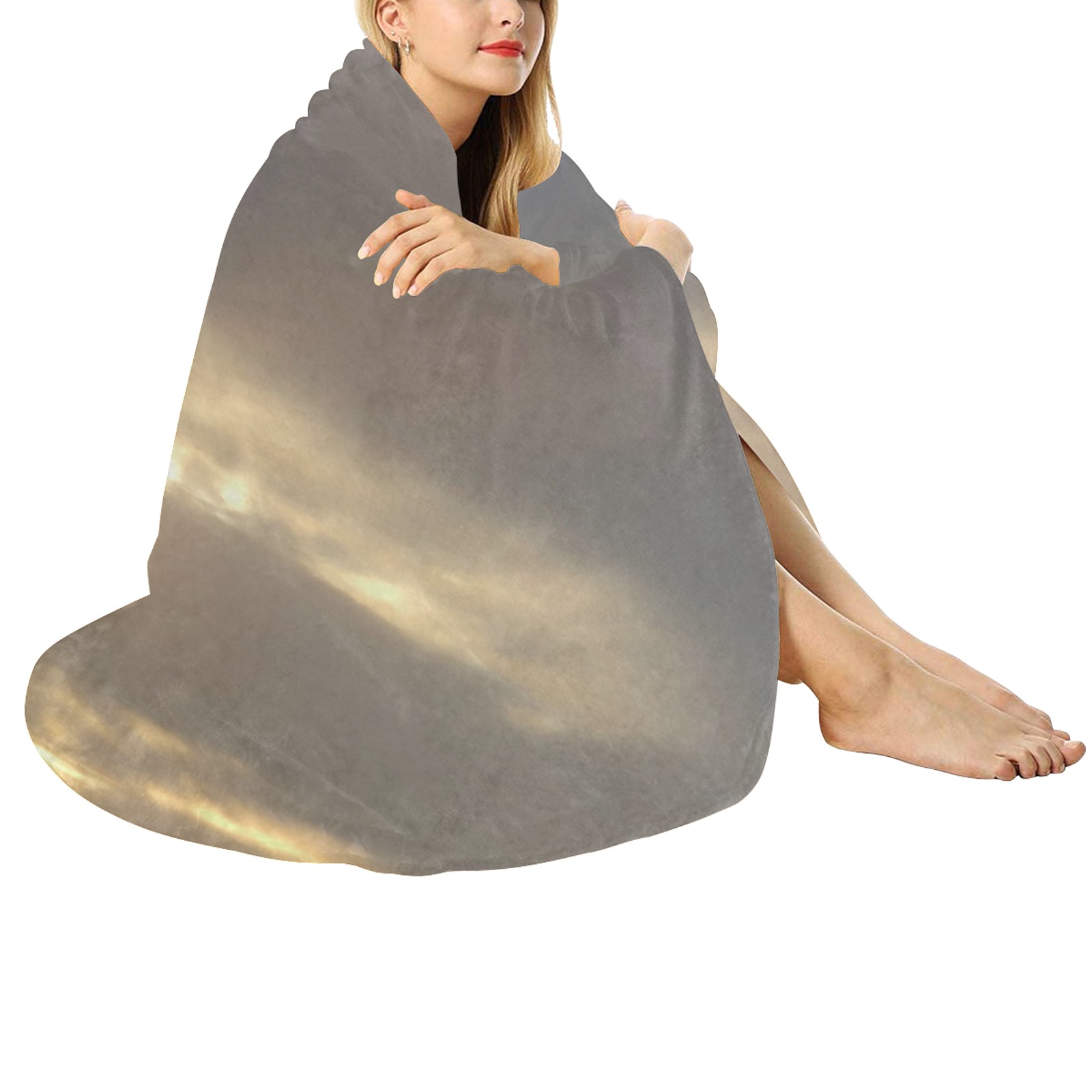Cloud Collection Circular Ultra-Soft Micro Fleece Blanket 60"
