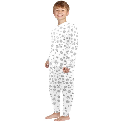 Snowflakes for Christmas Little Boys' Crew Neck Long Pajama Set
