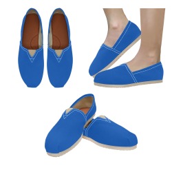Solid Blue Women's Classic Canvas Slip-On (Model 1206)