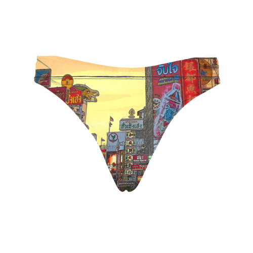 Chinatown in Bangkok Thailand - Altered Photo Women's All Over Print Thongs (Model L30)