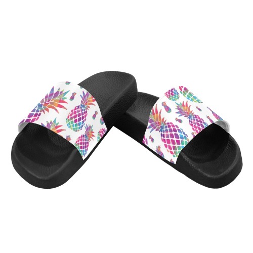 Men's Retro Pineapple Slide Sandals for Summer Fun Men's Slide Sandals (Model 057)