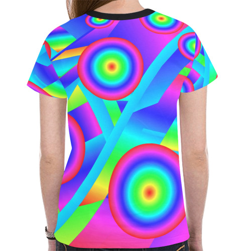 Abstract Music New All Over Print T-shirt for Women (Model T45)