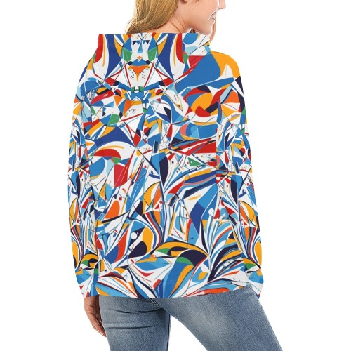 Abstract art of Alpine skiing. Geometric shapes. All Over Print Hoodie for Women (USA Size) (Model H13)