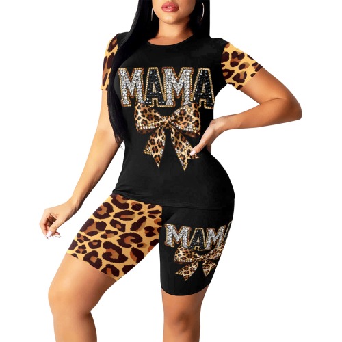 Leopard Mama 2 piece black