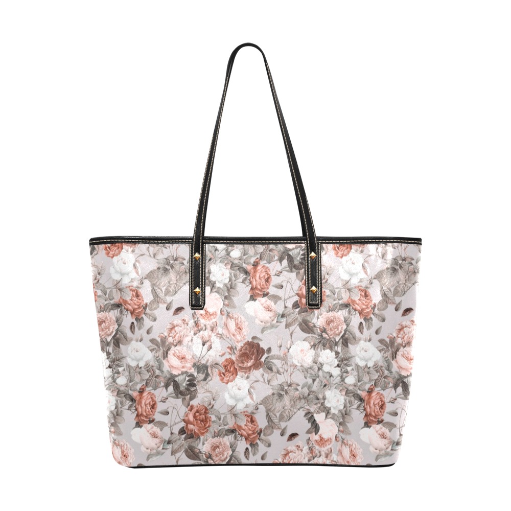 Blossom Chic Leather Tote Bag (Model 1709)