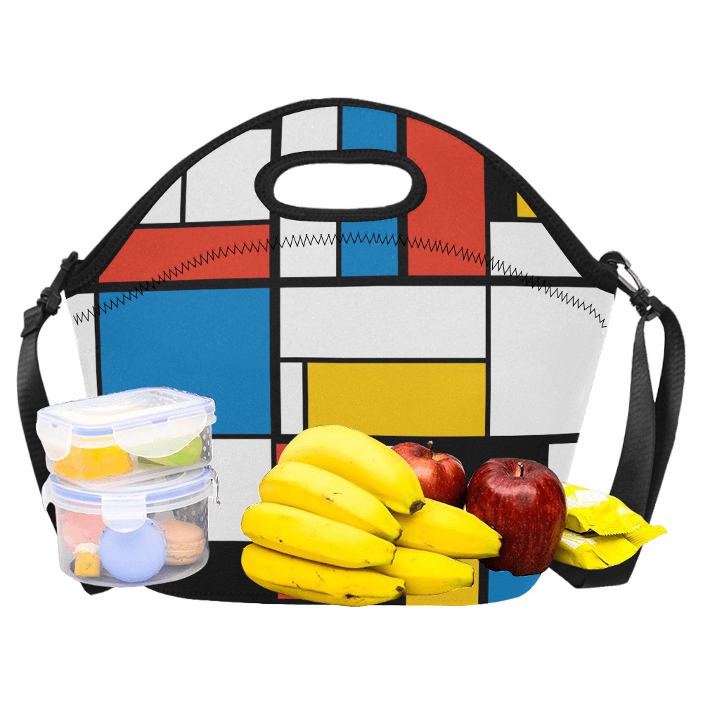 Mondrian De Stijl Modern Neoprene Lunch Bag/Large (Model 1669)