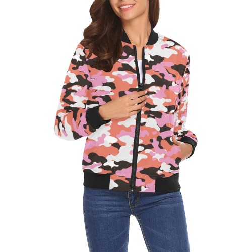 Modern camo texture_03P All Over Print Bomber Jacket for Women (Model H19)