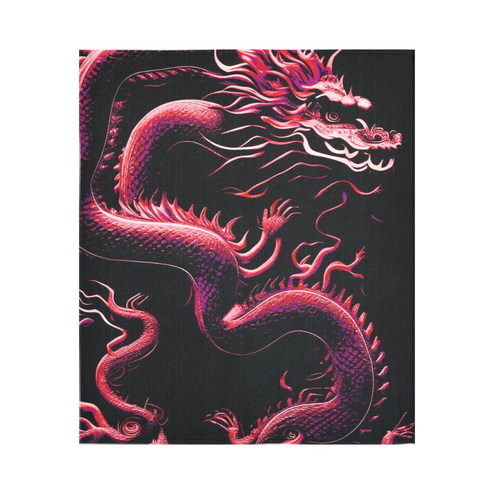 The Dragon Red Cotton Linen Wall Tapestry 51"x 60"