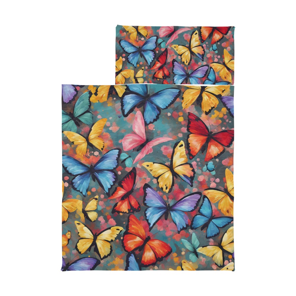 Pattern of red, yellow, blue, pink butterflies Kids' Sleeping Bag